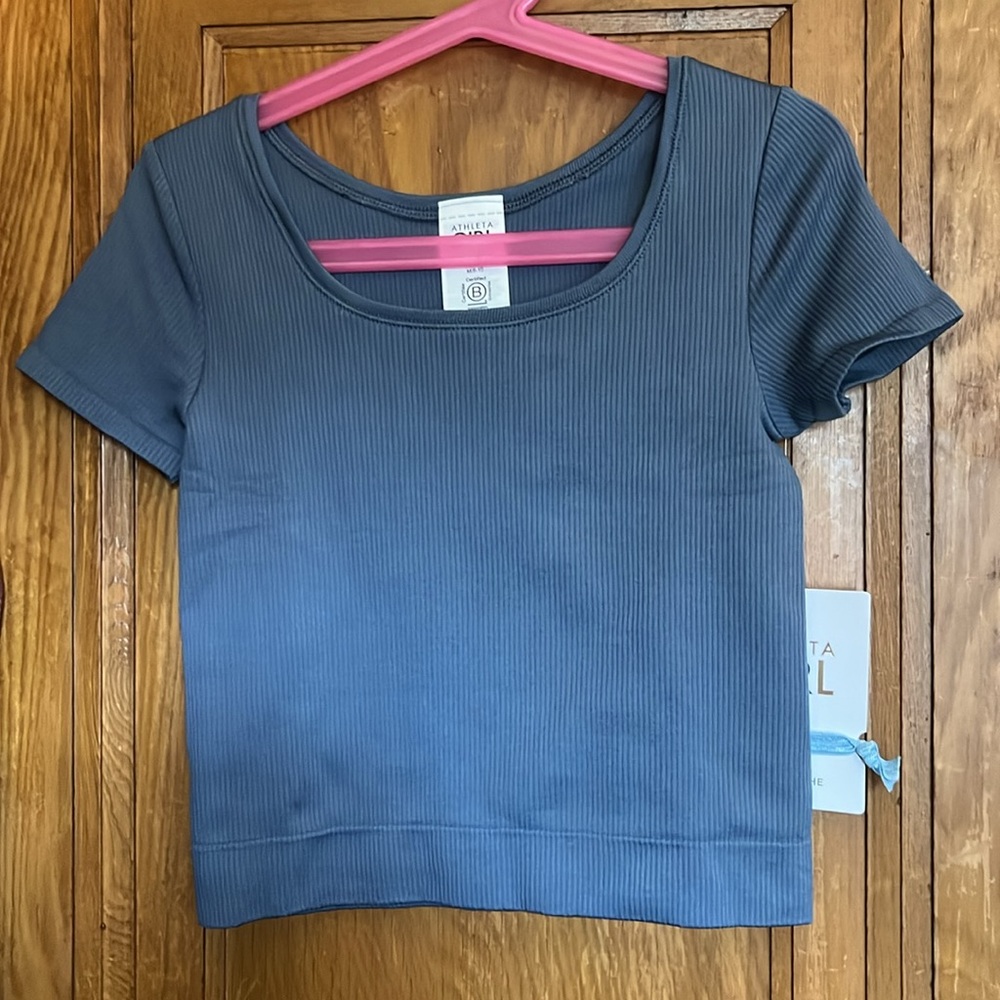 Athleta Girls Rise Above Rib Crop Tee